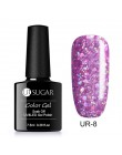 UR SUGAR 7.5ml holograficzny brokatowy lakier do paznokci błyszczące błyszczące cekiny lakier UV żel Rainbow laserowe usuwanie ż