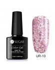 UR SUGAR 7.5ml holograficzny brokatowy lakier do paznokci błyszczące błyszczące cekiny lakier UV żel Rainbow laserowe usuwanie ż