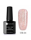 UR SUGAR 7.5ml holograficzny brokatowy lakier do paznokci błyszczące błyszczące cekiny lakier UV żel Rainbow laserowe usuwanie ż