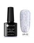 UR SUGAR 7.5ml holograficzny brokatowy lakier do paznokci błyszczące błyszczące cekiny lakier UV żel Rainbow laserowe usuwanie ż