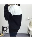 2020 zima nowe mody czarno-białe urocze kolorowe bluzy patchworkowe kobiety V wzór sweter bluza kobiet dres M-XXL