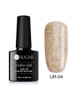 UR SUGAR 7.5ml holograficzny brokatowy lakier do paznokci błyszczące błyszczące cekiny lakier UV żel Rainbow laserowe usuwanie ż