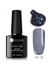 UR SUGAR 7.5ml holograficzny brokatowy lakier do paznokci błyszczące błyszczące cekiny lakier UV żel Rainbow laserowe usuwanie ż