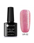 UR SUGAR 7.5ml holograficzny brokatowy lakier do paznokci błyszczące błyszczące cekiny lakier UV żel Rainbow laserowe usuwanie ż