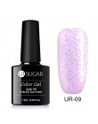 UR SUGAR 7.5ml holograficzny brokatowy lakier do paznokci błyszczące błyszczące cekiny lakier UV żel Rainbow laserowe usuwanie ż