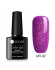 UR SUGAR 7.5ml holograficzny brokatowy lakier do paznokci błyszczące błyszczące cekiny lakier UV żel Rainbow laserowe usuwanie ż