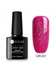 UR SUGAR 7.5ml holograficzny brokatowy lakier do paznokci błyszczące błyszczące cekiny lakier UV żel Rainbow laserowe usuwanie ż