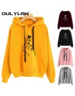 Oulylan damskie bluzy z kapturem na co dziń z nadrukiem jednolite, luźne bluza ze ściąganym kapturem damskie z długim rękawem z 