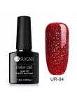 UR SUGAR 7.5ml holograficzny brokatowy lakier do paznokci błyszczące błyszczące cekiny lakier UV żel Rainbow laserowe usuwanie ż