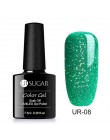 UR SUGAR 7.5ml holograficzny brokatowy lakier do paznokci błyszczące błyszczące cekiny lakier UV żel Rainbow laserowe usuwanie ż