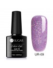 UR SUGAR 7.5ml holograficzny brokatowy lakier do paznokci błyszczące błyszczące cekiny lakier UV żel Rainbow laserowe usuwanie ż