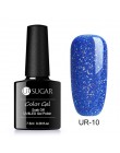 UR SUGAR 7.5ml holograficzny brokatowy lakier do paznokci błyszczące błyszczące cekiny lakier UV żel Rainbow laserowe usuwanie ż