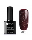 UR SUGAR 7.5ml holograficzny brokatowy lakier do paznokci błyszczące błyszczące cekiny lakier UV żel Rainbow laserowe usuwanie ż