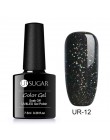 UR SUGAR 7.5ml holograficzny brokatowy lakier do paznokci błyszczące błyszczące cekiny lakier UV żel Rainbow laserowe usuwanie ż