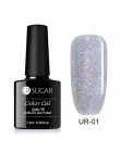 UR SUGAR 7.5ml holograficzny brokatowy lakier do paznokci błyszczące błyszczące cekiny lakier UV żel Rainbow laserowe usuwanie ż