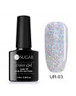 UR SUGAR 7.5ml holograficzny brokatowy lakier do paznokci błyszczące błyszczące cekiny lakier UV żel Rainbow laserowe usuwanie ż