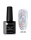 UR SUGAR 7.5ml holograficzny brokatowy lakier do paznokci błyszczące błyszczące cekiny lakier UV żel Rainbow laserowe usuwanie ż