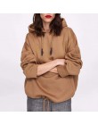 YOCALOR kobiety bawełniane, w stylu harajuku bluzy z kapturem jednolity patchworkowe kieszenie regularne bluza oversize bluzka w