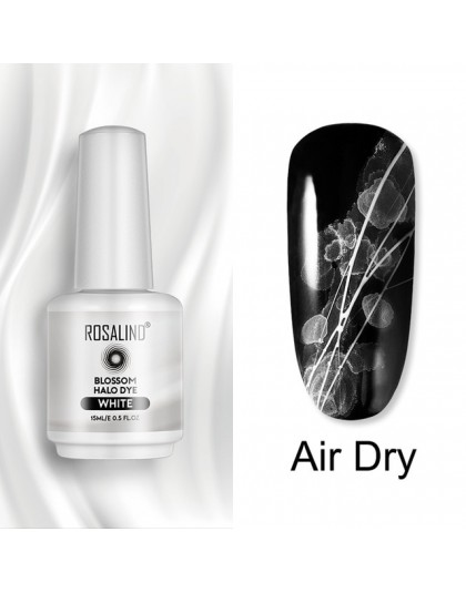 ROSALIND biały kwiat Halo barwienie powietrza suchy Manicure dekoracja kwitnący dla DIY Nail Art podkład top coat lakiery hybryd