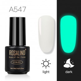 ROSALIND Neon żelowy lakier do paznokci Luminous hybrydowy lakier do Manicure Top żel bazowy na paznokcie sztuka żelowy lakier d