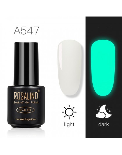 ROSALIND Neon żelowy lakier do paznokci Luminous hybrydowy lakier do Manicure Top żel bazowy na paznokcie sztuka żelowy lakier d