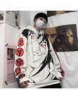 NiceMix jesień wiosna kobiety bluzy High Street Harajuku śliczne bluzy Punk Gothic diabeł róg Chic sweter z kapturem luźny pot
