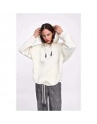 YOCALOR kobiety bawełniane, w stylu harajuku bluzy z kapturem jednolity patchworkowe kieszenie regularne bluza oversize bluzka w