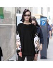 XITAO czarne bluzy z długim rękawem damskie patchworkowy, z nadrukiem sweter z frędzlami bluza z kapturem harajuku swetry damski