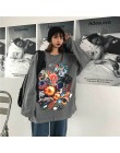NiceMix jesień wiosna kobiety bluzy High Street Harajuku śliczne bluzy Punk Gothic diabeł róg Chic sweter z kapturem luźny pot