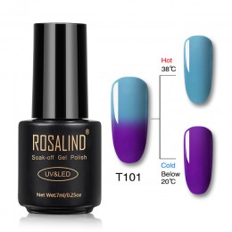 ROSALIND żelowy lakier do paznokci 7ml zmiana temperatury UV kolor Semi Permanent Vernis do paznokci artystyczny manicure usuwan