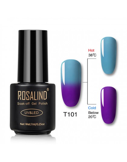 ROSALIND żelowy lakier do paznokci 7ml zmiana temperatury UV kolor Semi Permanent Vernis do paznokci artystyczny manicure usuwan