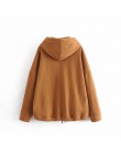 YOCALOR kobiety bawełniane, w stylu harajuku bluzy z kapturem jednolity patchworkowe kieszenie regularne bluza oversize bluzka w