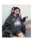 NiceMix jesień wiosna kobiety bluzy High Street Harajuku śliczne bluzy Punk Gothic diabeł róg Chic sweter z kapturem luźny pot