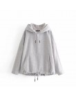 YOCALOR kobiety bawełniane, w stylu harajuku bluzy z kapturem jednolity patchworkowe kieszenie regularne bluza oversize bluzka w