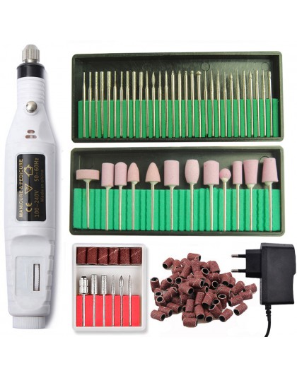 Profesjonalne elektryczne urządzenie do manicure'u wiertarka do paznokci zestaw części frezy Nail Art File Gel Remover 20000RPM 
