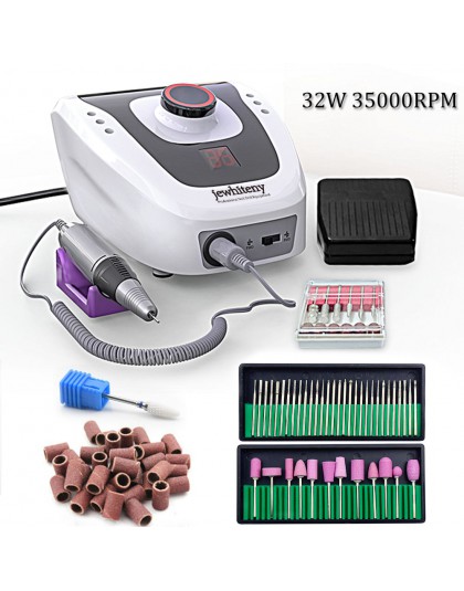 32W 35000RPM elektryczna wiertarka do paznokci maszyna do manicure plik nowa wersja miedziany uchwyt zestaw narzędzi do paznokci