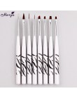 Monja 8 sztuk/zestaw Nail Art płyn do akrylu Powder francuski paski linie Liner malowanie projekt szczotka rozsianych Picking Pe