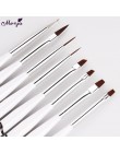 Monja 8 sztuk/zestaw Nail Art płyn do akrylu Powder francuski paski linie Liner malowanie projekt szczotka rozsianych Picking Pe