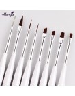 Monja 8 sztuk/zestaw Nail Art płyn do akrylu Powder francuski paski linie Liner malowanie projekt szczotka rozsianych Picking Pe