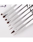 Monja 8 sztuk/zestaw Nail Art płyn do akrylu Powder francuski paski linie Liner malowanie projekt szczotka rozsianych Picking Pe