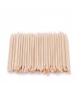 1 paczka 100 sztuk pomarańczowy drewno 2-Way używaj Nail Art odpychacz do skórek Remover Pedicure Manicure kije narzędzie TRP09 