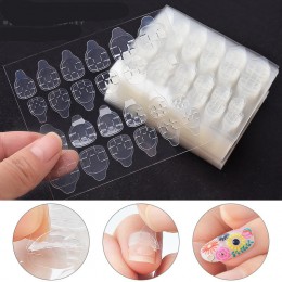 10 arkuszy DIY końcówka do paznokci przezroczysta dwustronna naklejka samoprzylepna galaretka wodoodporna fałsz Art rozszerzenie