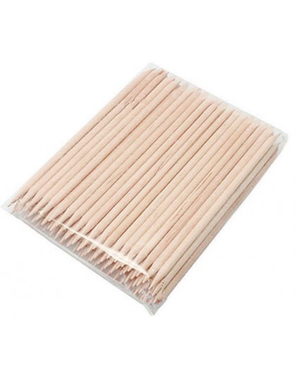 1 paczka 100 sztuk pomarańczowy drewno 2-Way używaj Nail Art odpychacz do skórek Remover Pedicure Manicure kije narzędzie TRP09 