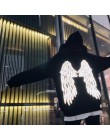 NiceMix skrzydła anioła na twoim z nadrukiem z tyłu Street Style grube bluzy z kapturem unisex Winter Warm sweter płaszcz kobiet
