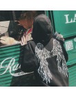 NiceMix skrzydła anioła na twoim z nadrukiem z tyłu Street Style grube bluzy z kapturem unisex Winter Warm sweter płaszcz kobiet