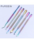21 Style Rainbow ze stalowymi ćwiekami odpychacz do skórek pęseta pilniki do paznokci lakier żelowy uv usuń Manicure pielęgnacja
