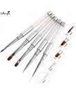 Monja Nail Art akryl UV Gel Extension Builder płyn, proszek Carving Brush francuskie paski linie Liner rysunek długopis do malow