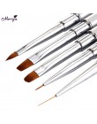 Monja Nail Art akryl UV Gel Extension Builder płyn, proszek Carving Brush francuskie paski linie Liner rysunek długopis do malow