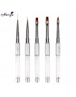 Monja Nail Art akryl UV Gel Extension Builder płyn, proszek Carving Brush francuskie paski linie Liner rysunek długopis do malow