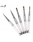 Monja Nail Art akryl UV Gel Extension Builder płyn, proszek Carving Brush francuskie paski linie Liner rysunek długopis do malow